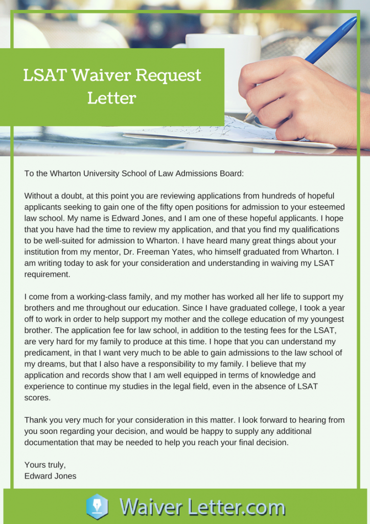 lsat waiver request letter