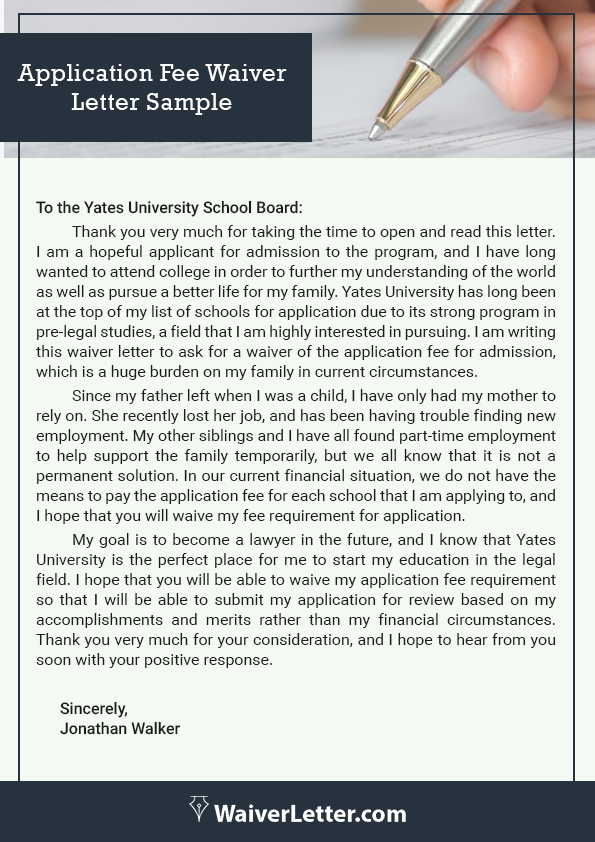 Top Fee Waiver Letter Get Release From Payment In A Click