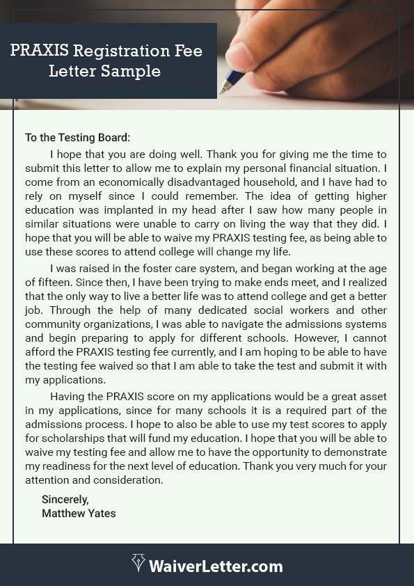 high quality praxis registration fee letter sample high quality praxis registration fee letter sample