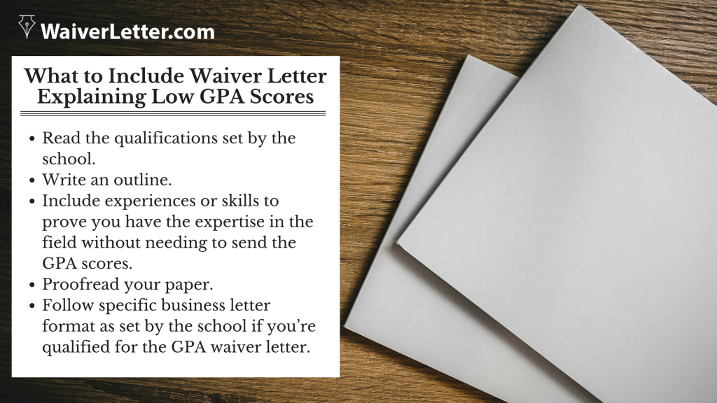 poor gpa waiver letter tips