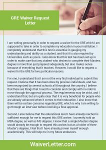 gre waiver request letter sample gre waiver request letter sample