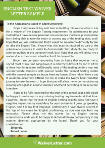 memorable english test waiver letter sample memorable english test waiver letter sample