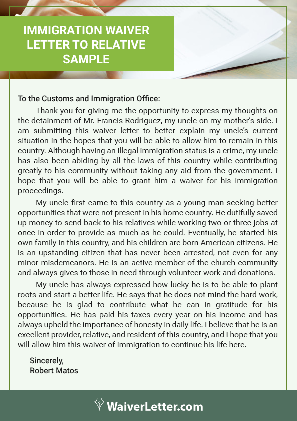 Immigration Letter Of Recommendation For Family from www.waiverletter.com