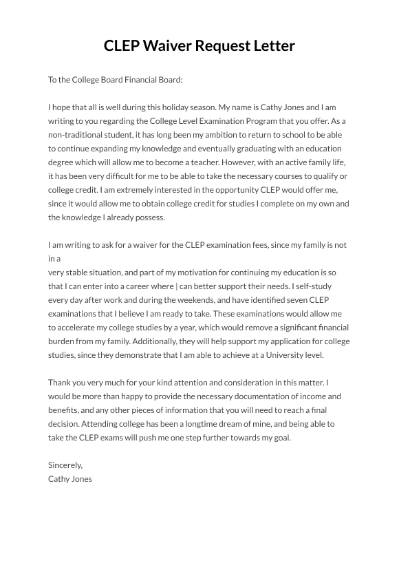 Writing a Great CLEP Fee Waiver Letter With Our Pro Help